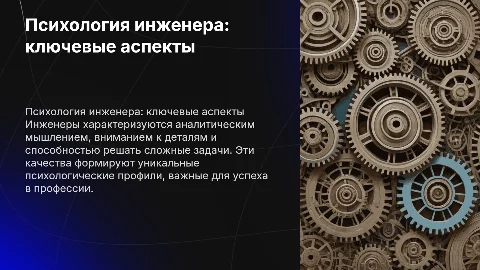 Психологические характеристики профессии инженера