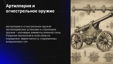 Артиллерийские установки и стрелковое оружие