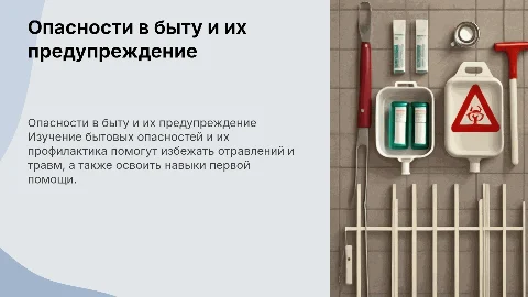 Источники опасности в быту: профилактика и первая помощь