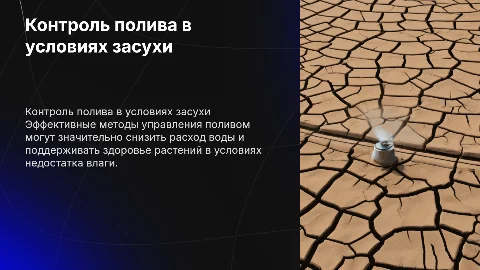 как контролировать полив в условиях недостатка влаги
