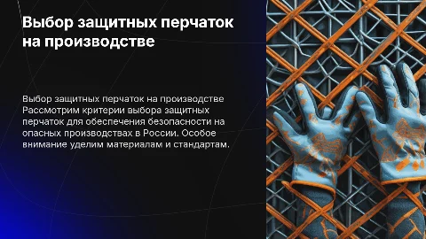 Подбор защитных перчаток на опасных производствах в России