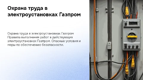 Охрана труда в Газпроме: правила работы в электроустановках