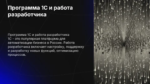 Программа 1С и работа разработчика: ключевые аспекты