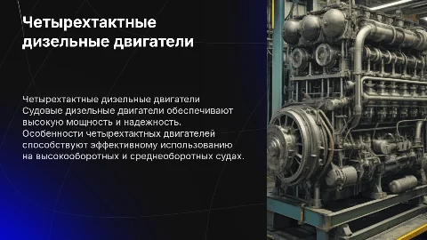 Судовые четырехтактные высоко и среднеоборотные дизельные двигатели