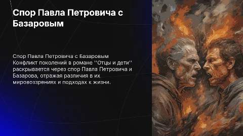 Роман 'Отцы и дети': спор Павла Петровича и Базарова