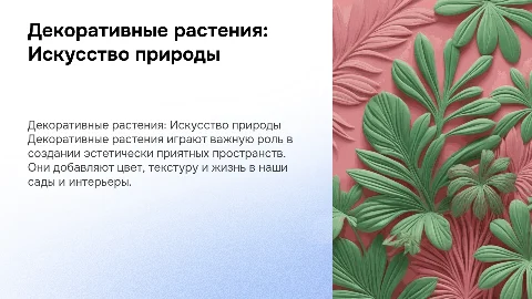 Презентация о декоративных растениях: искусство природы