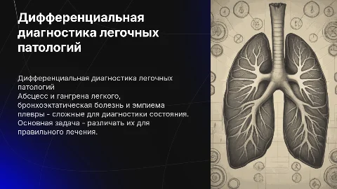 Дифференциальная диагностика легочных патологий: презентация