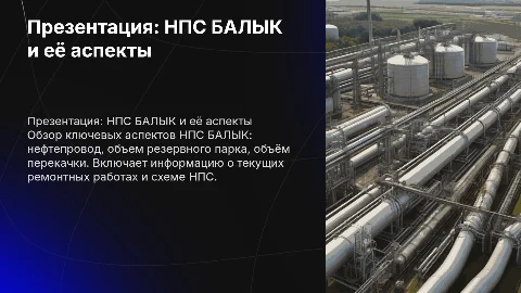 Презентация НПС БАЛЫК: важные аспекты и информация