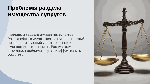Проблемные аспекты раздела имущества супругов в суде