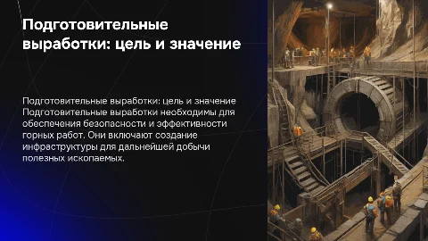 Подготовительные выработки , их назначение