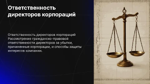 Гражданско-правовая ответственность директоров за убытки