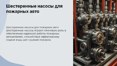 Шестеренные насосы в конструкции пожарных автомобилей