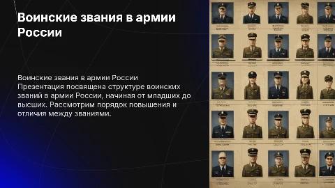 Воинские звания по возрастанию в армии России