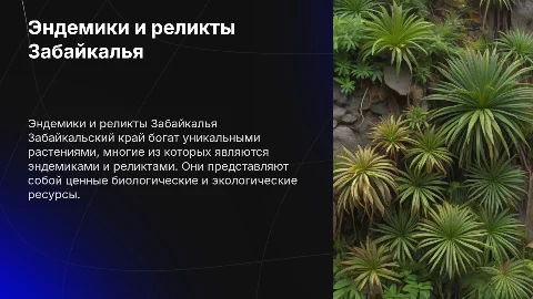эндомичные и реликтовые растения забайкальского края