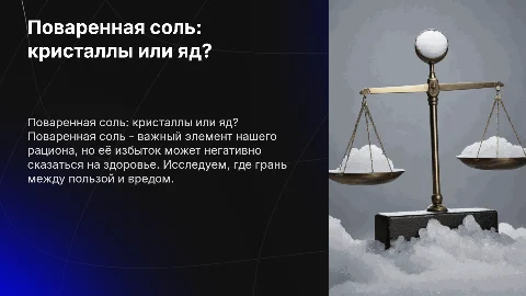 Поваренная соль: кристаллы жизни или белая смерть?