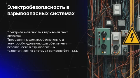 Требования к электрообеспечению взрывоопасных систем