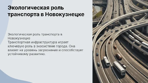 Экологическая роль: в транспортной инфраструктуры в Новокузнецке