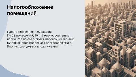 Налогообложение помещений: 62 объекта и их особенности