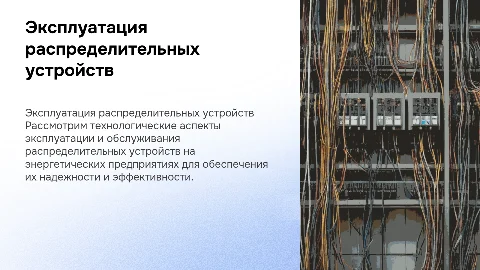 Технология и эксплуатация распределительных устройств на предприятиях