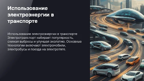 использование электроэнергии в транспорте