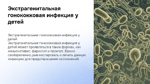 Экстрагенитальная гонококковая инфекция у детей