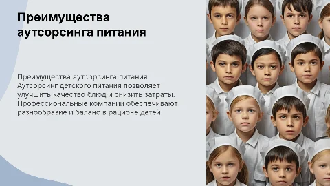 Преимущества аутсорсинга в организации детского питания