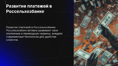 Организация и перспективы развития платежей в Россельхозбанке