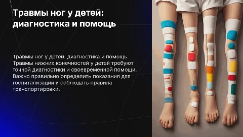 Травма нижних конечностей у детей: диагностика и помощь