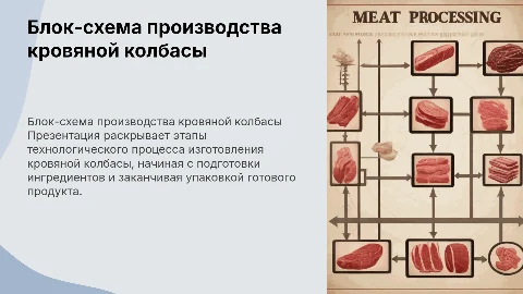 блок-схема технологического процесса производства кровяной колбасы