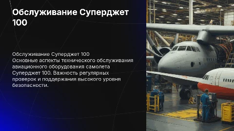 Техническое обслуживание авиационного оборудования Суперджет 100