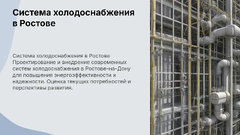 Разработка системы холодоснабжения в г. Ростов-на-Дону