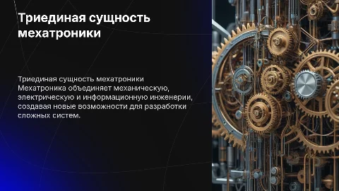 Определение мехатроники и триединая сущность систем