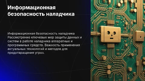 Меры информационной безопасности для наладчиков