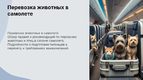 перевозка животных и птиц в салоне воздушного судна