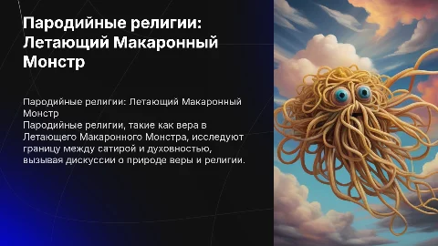 Презентация на тему пародийные религии и макаронный монстр