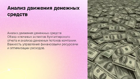 Бухгалтерский отчет и анализ движения денежных средств