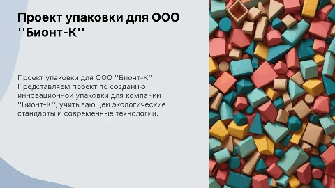 Презентация проекта упаковки для компании ООО "Бионт-К"