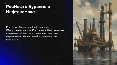 Презентация РосНефть Бурение Нефтекамск: Основные задачи и история