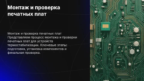 Монтаж и проверка печатных плат устройства термостабилизации