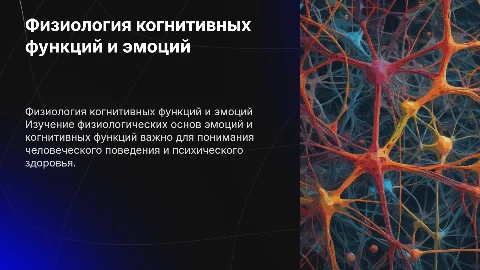Физиология когнитивных функций и эмоций: ключевые аспекты