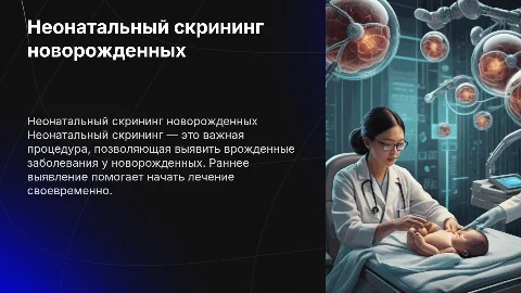Неонатальный скрининг новорожденных