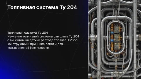 Топливная система самолета Ту 204 и датчик расхода топлива
