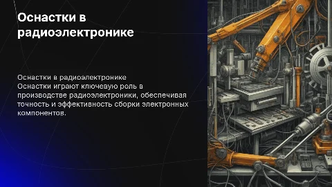оснастки на производстве радио электроники