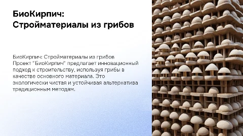 БиоКирпич: Стройка будущего из грибов