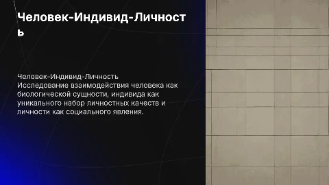 Человек-Индивид-Личность
