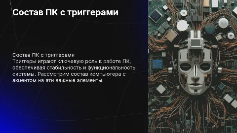 Состав персонального компьютера с триггерами