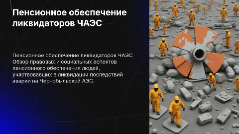 Пенсионное обеспечение ликвидаторов аварии на Чернобыльской АЭС