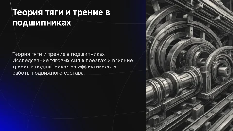 Теория тяги поездов .Сила трения в подшипниках ПС