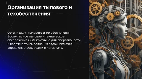 Организация тылового и технического обеспечения ОВД