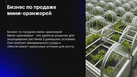 бизнес по продаже мини оранжерей